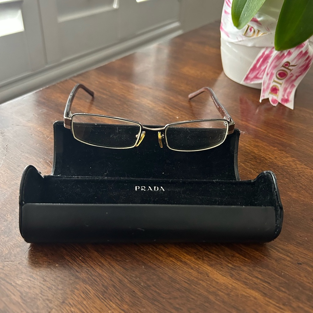 Prada Rx eye glasses made in Italy.